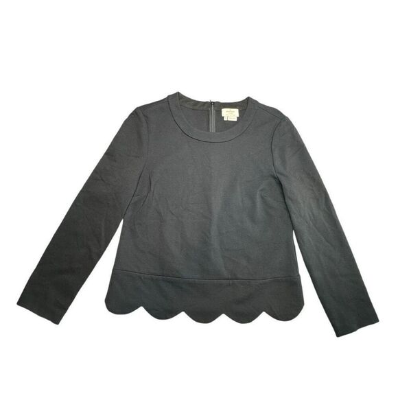 Kate Spade Ponte Scallop Hem 3/4 Sleeve Crew Neck Top Blouse Women’s Size 4‎ - Picture 2 of 10